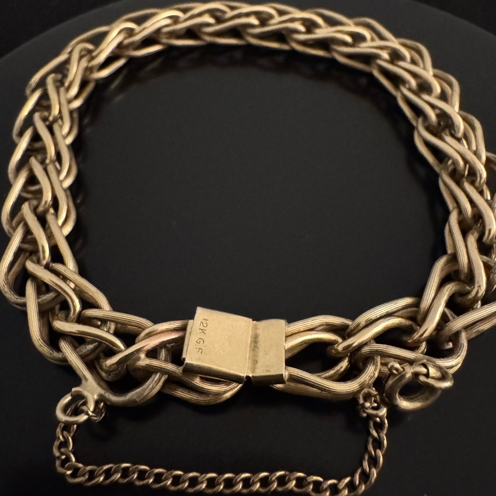 12K Gold Filled Fancy Link Bracelet - Picture 5 of 6
